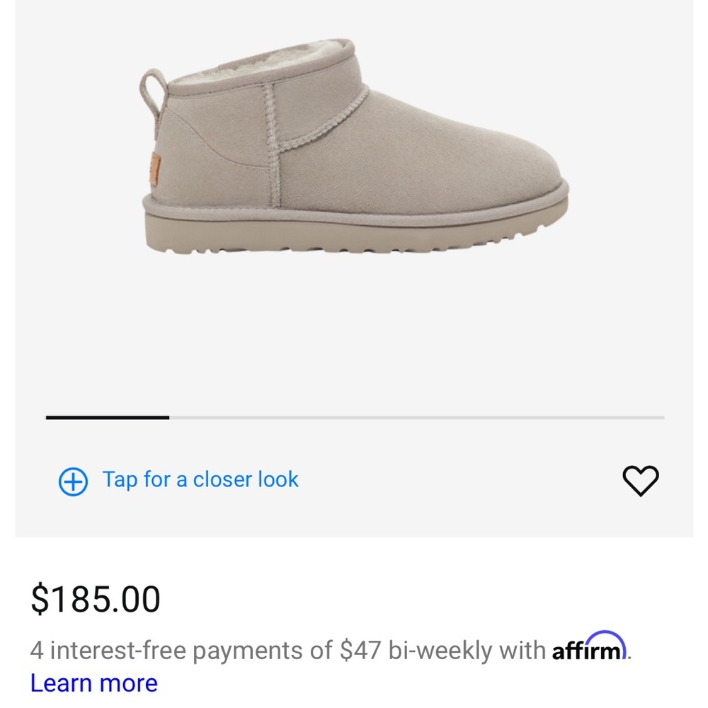 UGG ULTRA MINI. Size women’s 10. Colour is a light grey